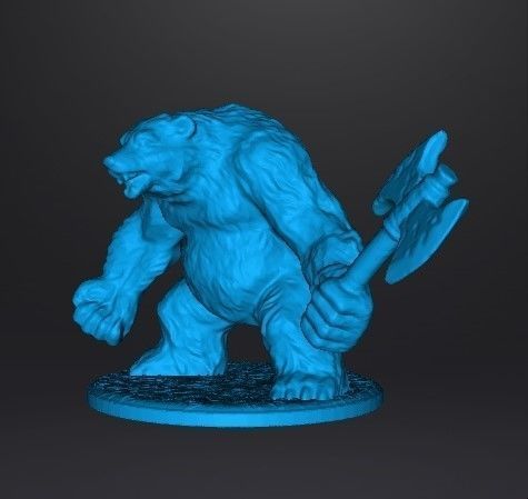 WEREBEAR CREATURE MINIATURE MODEL FOR FANTASY GAMES DND AND RPG 3D print model_7