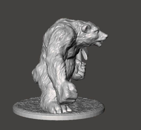 WEREBEAR CREATURE MINIATURE MODEL FOR FANTASY GAMES DND AND RPG 3D print model_1