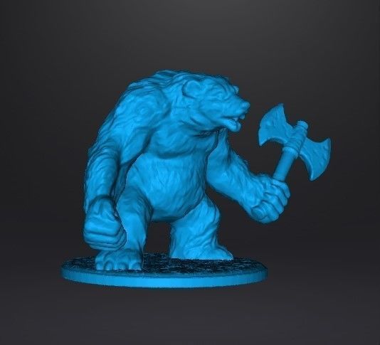 WEREBEAR CREATURE MINIATURE MODEL FOR FANTASY GAMES DND AND RPG 3D print model_8