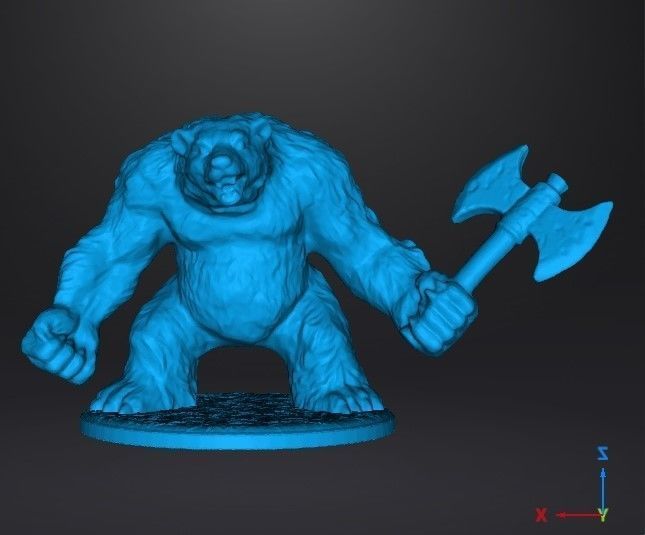 WEREBEAR CREATURE MINIATURE MODEL FOR FANTASY GAMES DND AND RPG 3D print model_6