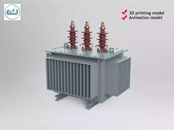 High voltage power transformer 3D model