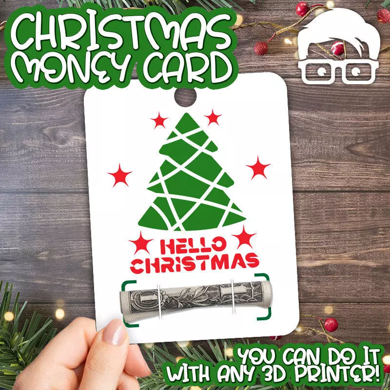 Christmas Money Card holder by AM-MEDIA gift Cash Teen gadget 3D print model_0