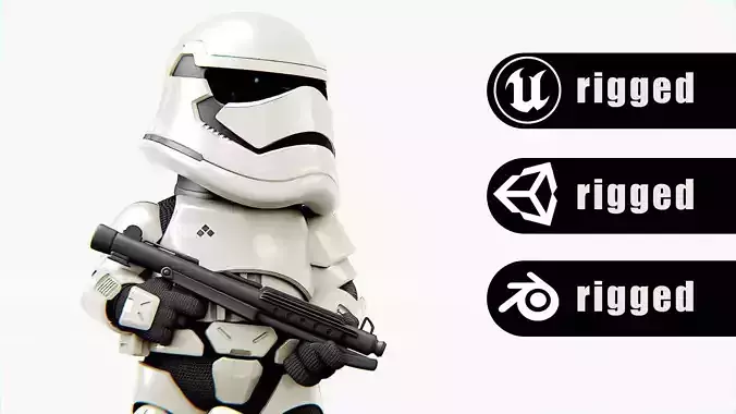 IMPERIAL TROOPER Rigged for Unreal Engine - Unity - MIXAMO 