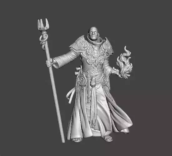 FIREBALL WIZARD MINIATURE MODEL FOR FANTASY GAMES DND RPG 3D print model