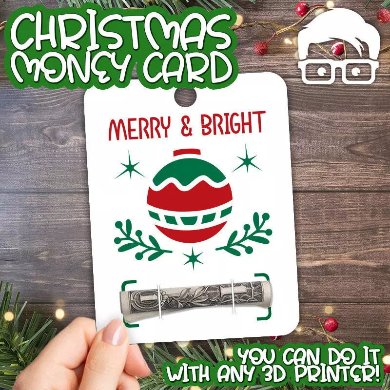 Christmas Money Card holder by AM-MEDIA gift Cash Teen gadget 3D print model_0