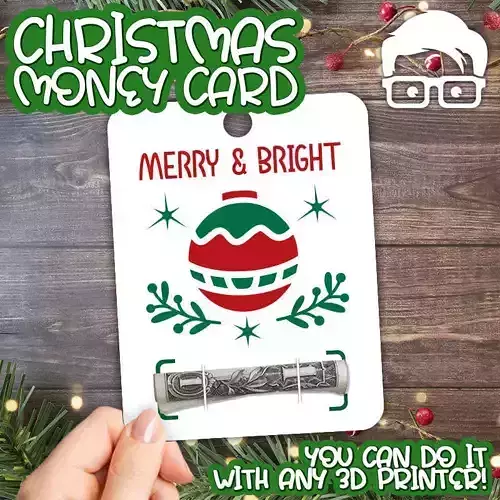 Christmas Money Card holder by AM-MEDIA gift Cash Teen gadget 3D print model