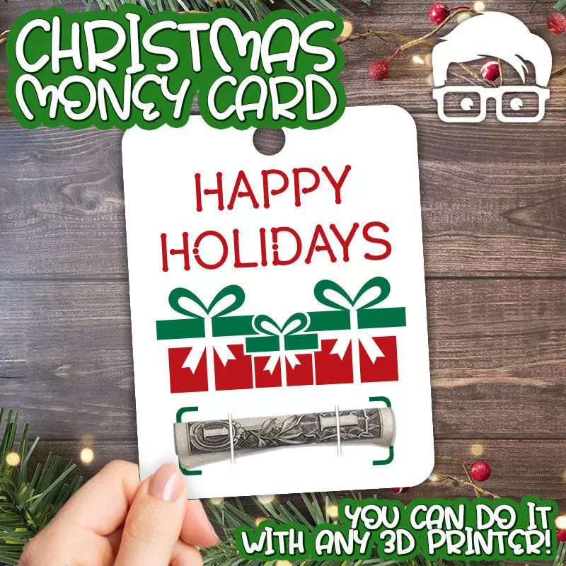 Christmas Money Card holder by AM-MEDIA gift Cash Teen gadget 3D print model_0