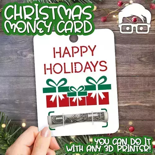Christmas Money Card holder by AM-MEDIA gift Cash Teen gadget 3D print model Christmas Money Card holder by AM-MEDIA gift Cash Teen gadget 3D print model