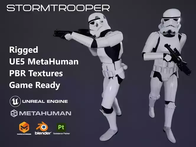 Stormtrooper - Game Ready Low-poly 3D model