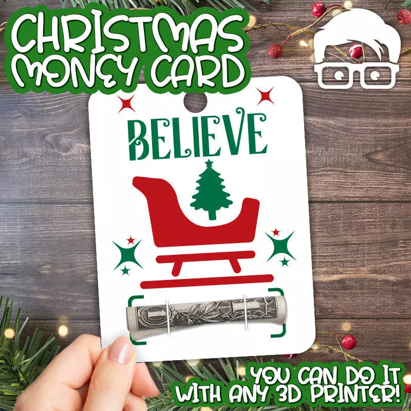 Christmas Money Card holder by AM-MEDIA gift Cash Teen gadget 3D print model_0
