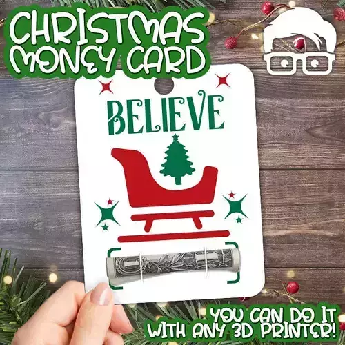 Christmas Money Card holder by AM-MEDIA gift Cash Teen gadget 3D print model