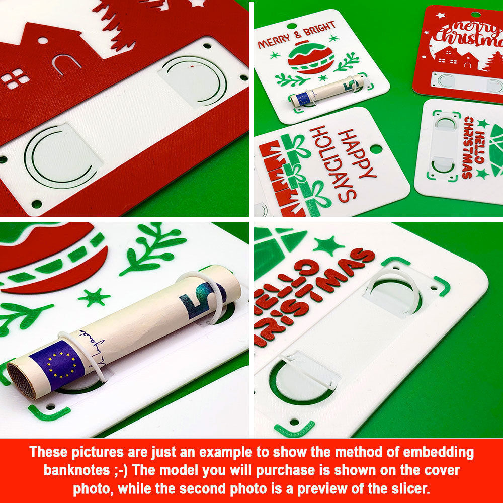 Christmas Money Card holder by AM-MEDIA gift Cash Teen gadget 3D print model_2