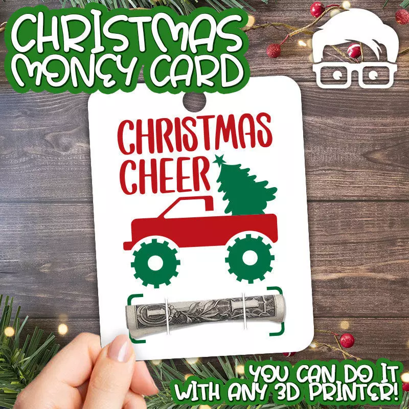 Christmas Money Card holder by AM-MEDIA gift Cash Teen gadget 3D print model_0