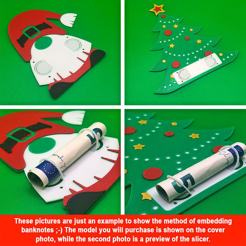 Christmas Money Card holder by AM-MEDIA gift Cash Teen gadget 3D print model_2