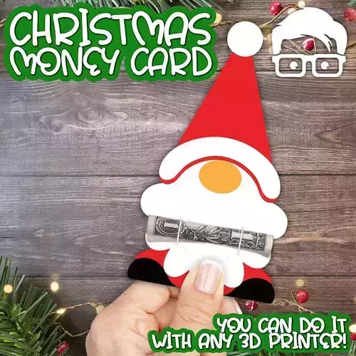 Christmas Money Card holder by AM-MEDIA gift Cash Teen gadget 3D print model