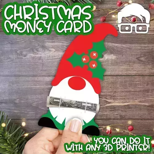 Christmas Money Card holder by AM-MEDIA gift Cash Teen gadget 3D print model Christmas Money Card holder by AM-MEDIA gift Cash Teen gadget 3D print model