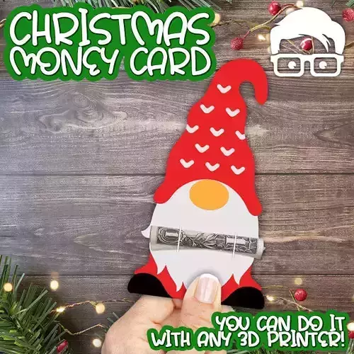 Christmas Money Card holder by AM-MEDIA gift Cash Teen gadget 3D print model