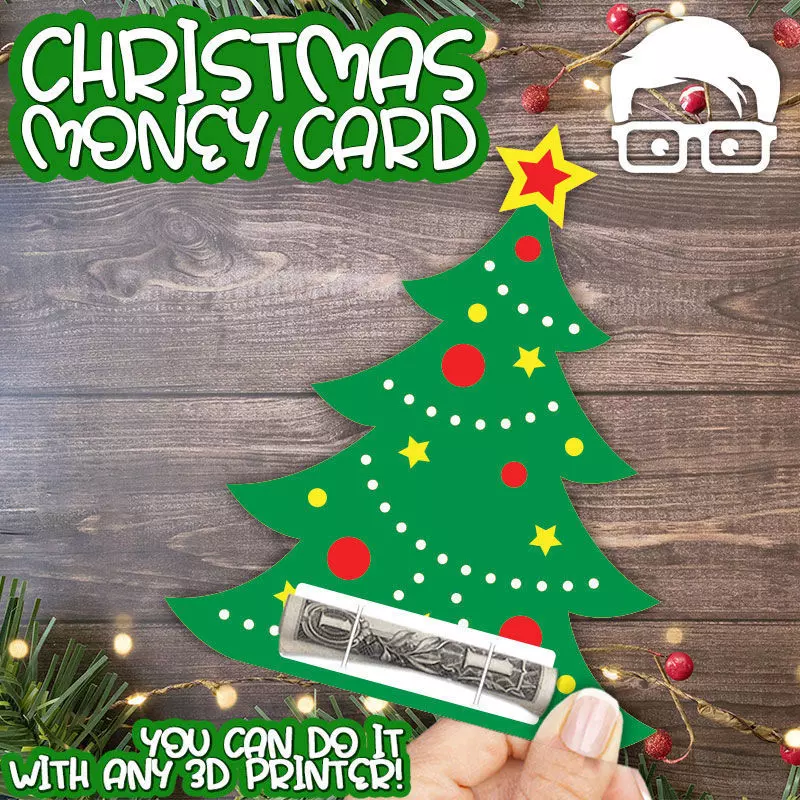 Christmas Money Card holder by AM-MEDIA gift Cash Teen gadget 3D print model_0
