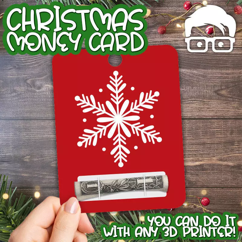 Christmas Money Card holder by AM-MEDIA gift Cash Teen gadget 3D print model_0