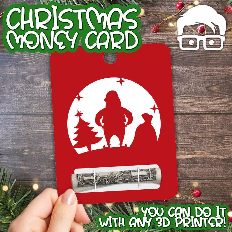 Christmas Money Card holder by AM-MEDIA gift Cash Teen gadget 3D print model_0