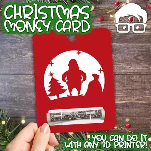 Christmas Money Card holder by AM-MEDIA gift Cash Teen gadget 3D print model