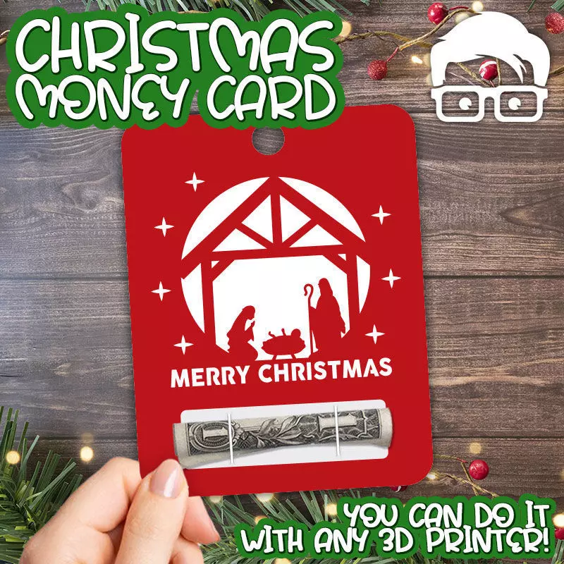Christmas Money Card holder by AM-MEDIA gift Cash Teen gadget 3D print model_0