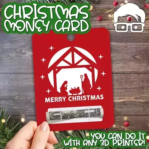 Christmas Money Card holder by AM-MEDIA gift Cash Teen gadget 3D print model Christmas Money Card holder by AM-MEDIA gift Cash Teen gadget 3D print model