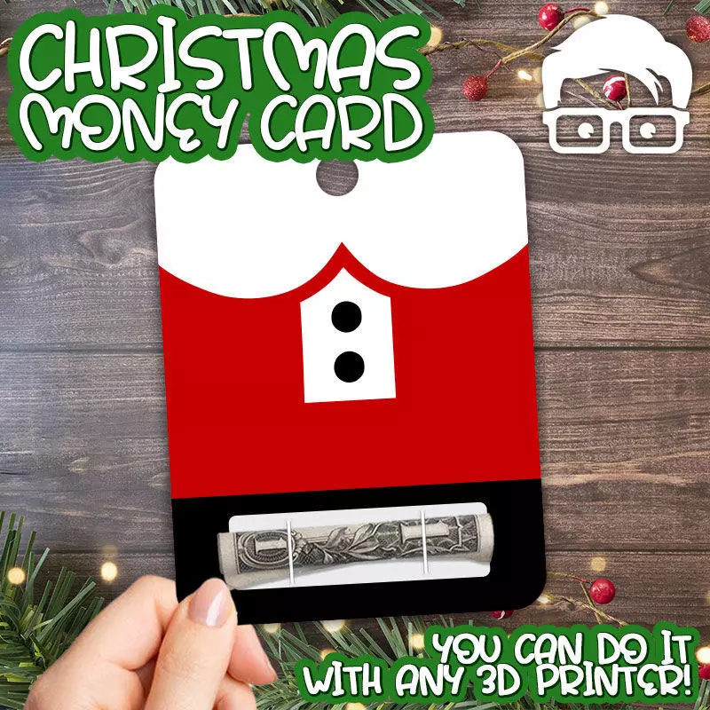 Christmas Money Card holder by AM-MEDIA gift Cash Teen gadget 3D print model_0