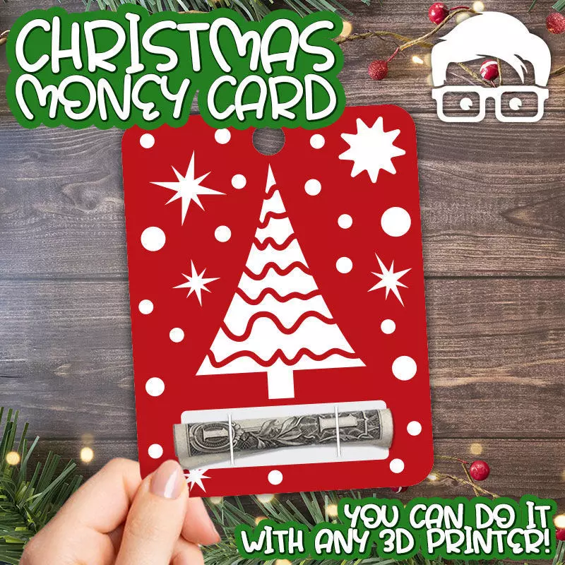 Christmas Money Card holder by AM-MEDIA gift Cash Teen gadget 3D print model_0