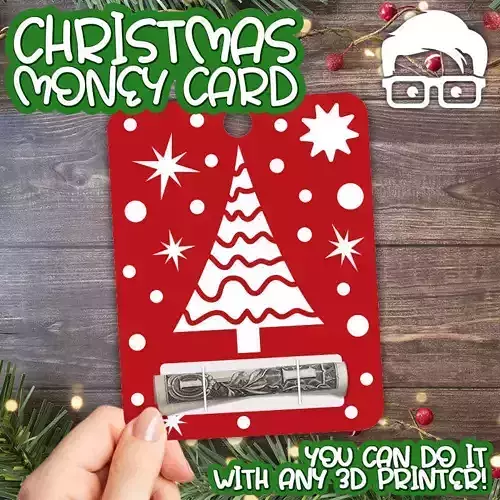 Christmas Money Card holder by AM-MEDIA gift Cash Teen gadget 3D print model