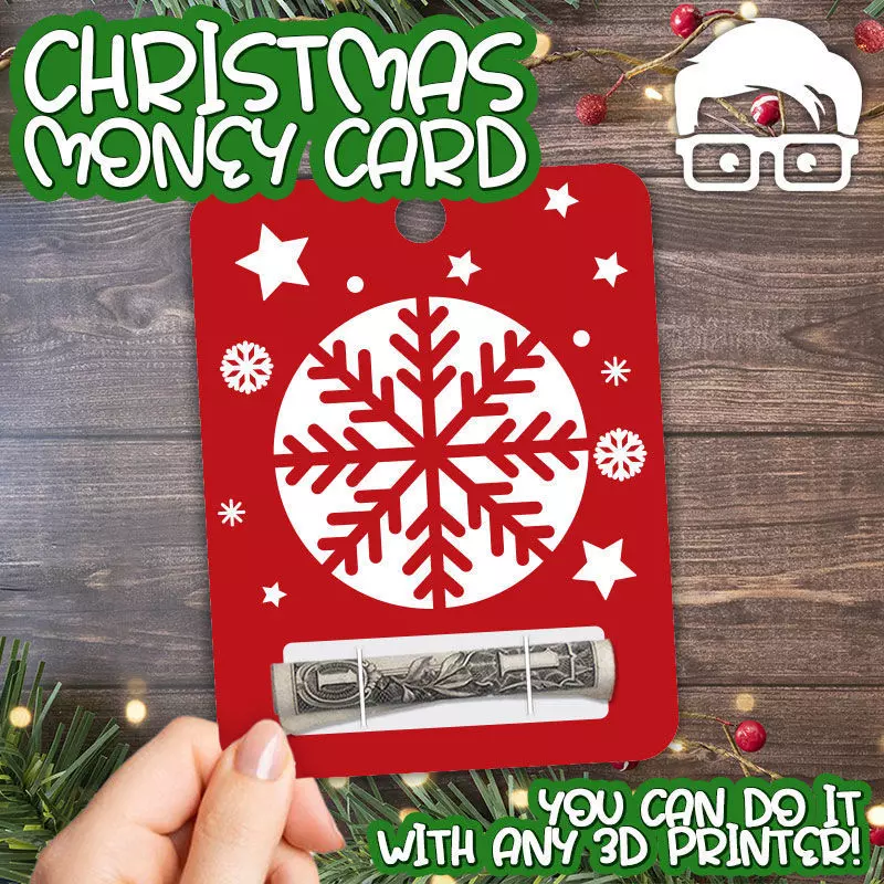 Christmas Money Card holder by AM-MEDIA gift Cash Teen gadget 3D print model_0