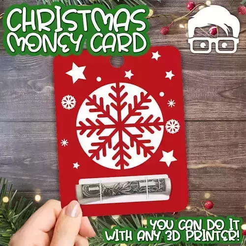 Christmas Money Card holder by AM-MEDIA gift Cash Teen gadget 3D print model