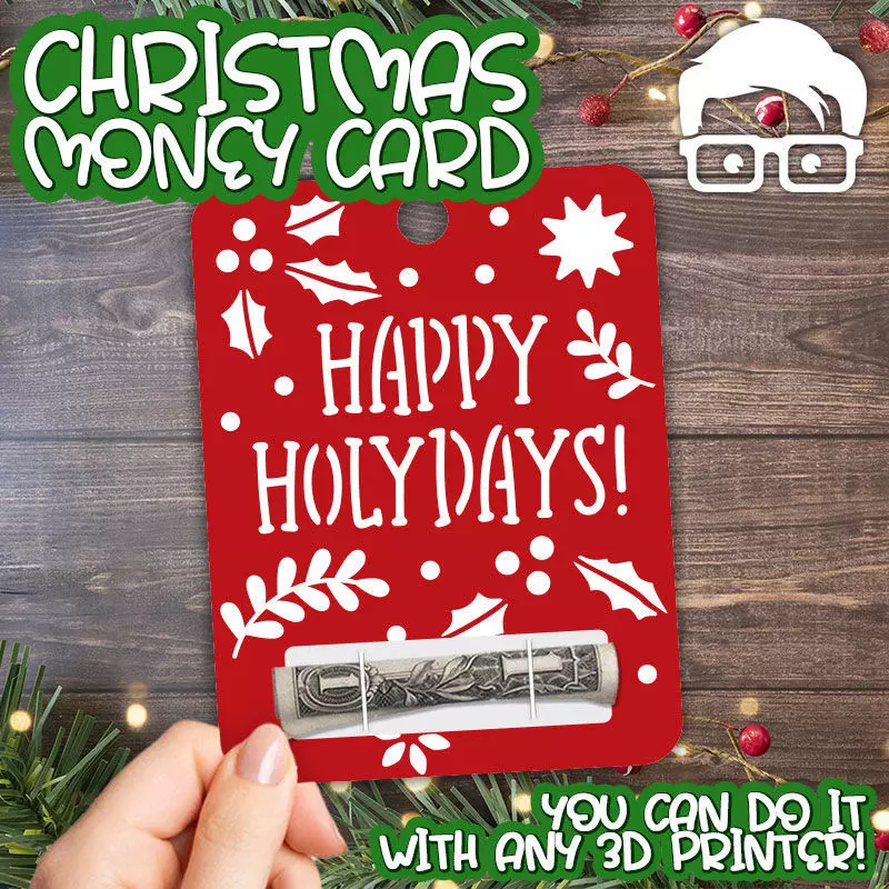 Christmas Money Card holder by AM-MEDIA gift Cash Teen gadget 3D print model_0