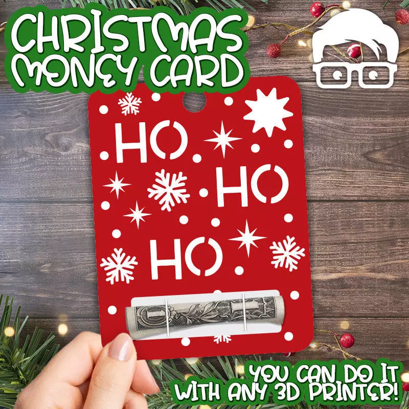 Christmas Money Card holder by AM-MEDIA gift Cash Teen gadget 3D print model_0