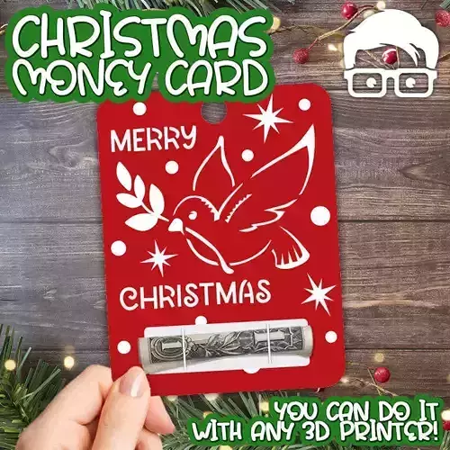 Christmas Money Card holder by AM-MEDIA gift Cash Teen gadget 3D print model