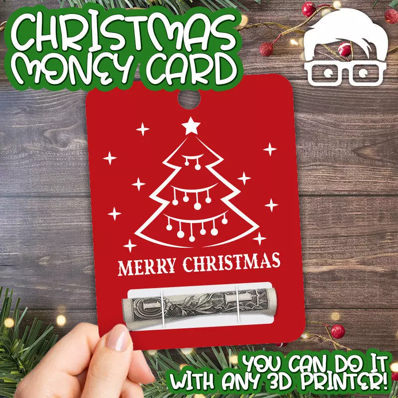 Christmas Money Card holder by AM-MEDIA gift Cash Teen gadget 3D print model_0