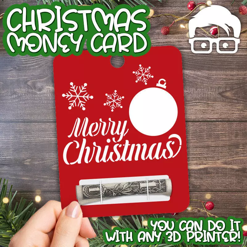 Christmas Money Card holder by AM-MEDIA gift Cash Teen gadget 3D print model_0