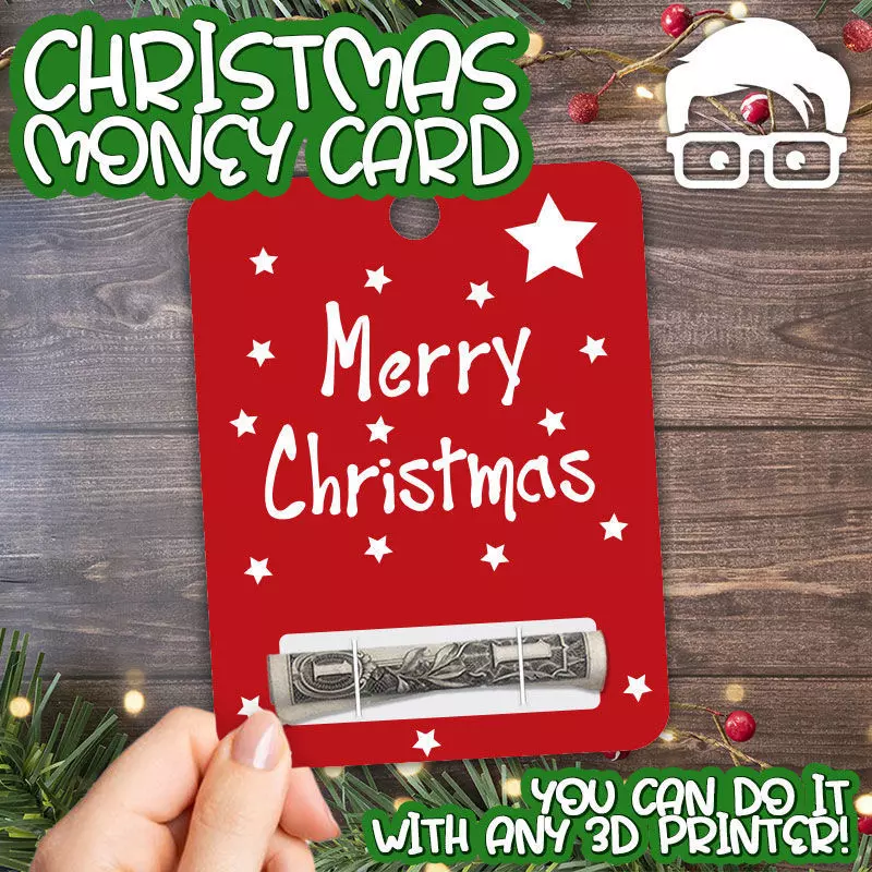 Christmas Money Card holder by AM-MEDIA gift Cash Teen gadget 3D print model_0