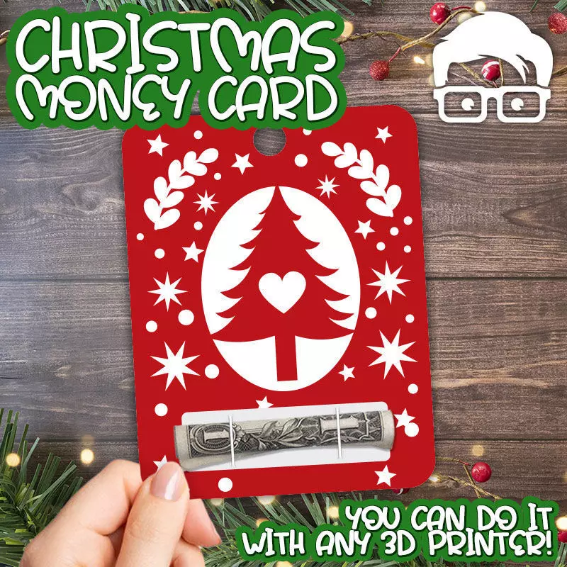 Christmas Money Card holder by AM-MEDIA gift Cash Teen gadget 3D print model_0