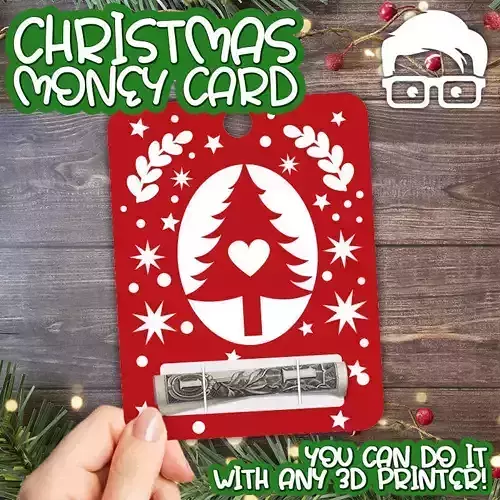 Christmas Money Card holder by AM-MEDIA gift Cash Teen gadget 3D print model