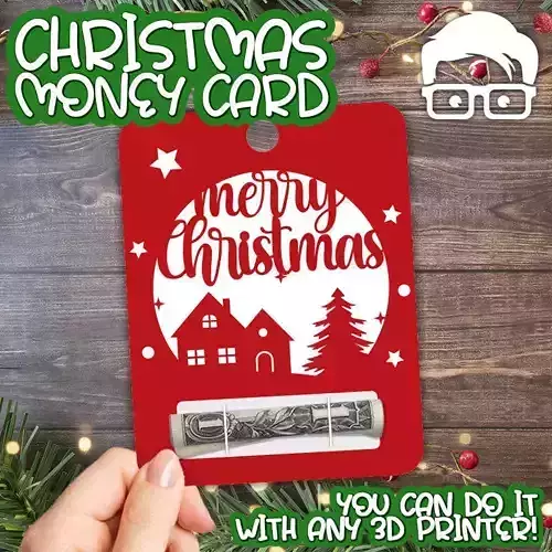Christmas Money Card holder by AM-MEDIA gift Cash Teen gadget 3D print model