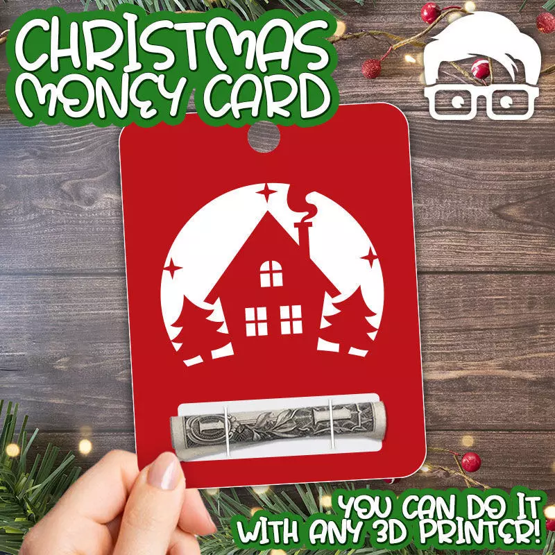 Christmas Money Card holder by AM-MEDIA gift Cash Teen gadget 3D print model_0