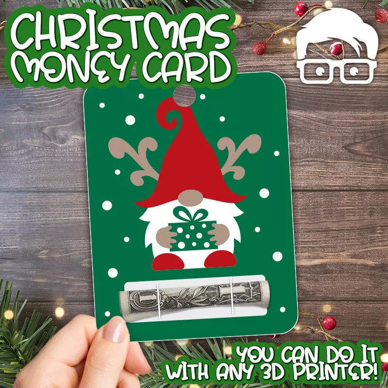 Christmas Money Card holder by AM-MEDIA gift Cash Teen gadget 3D print model_0