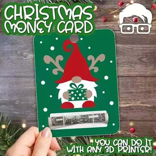 Christmas Money Card holder by AM-MEDIA gift Cash Teen gadget 3D print model