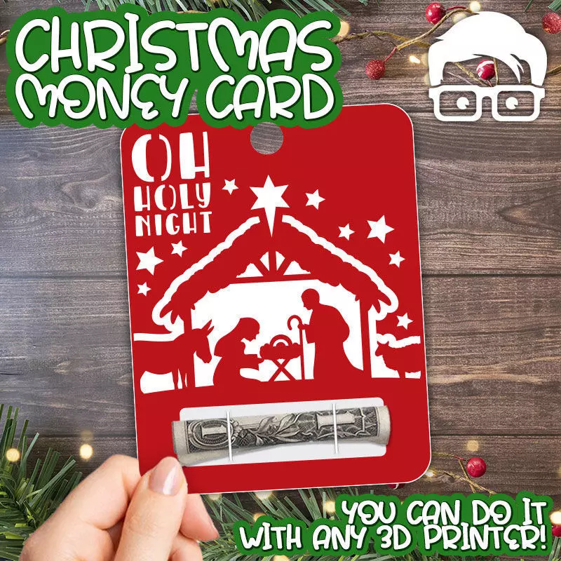 Christmas Money Card holder by AM-MEDIA gift Cash Teen gadget 3D print model_0