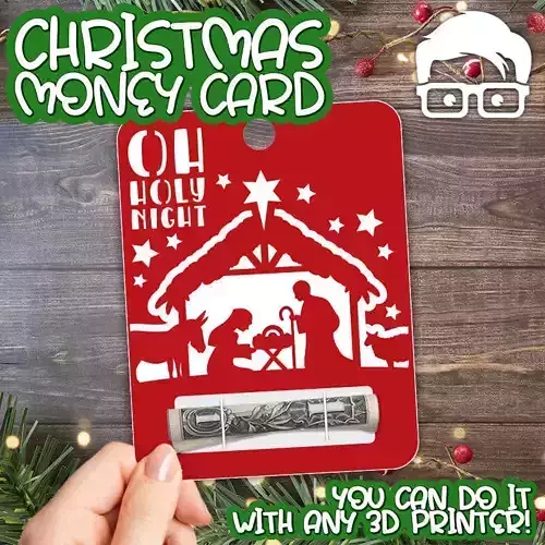 Christmas Money Card holder by AM-MEDIA gift Cash Teen gadget 3D print model