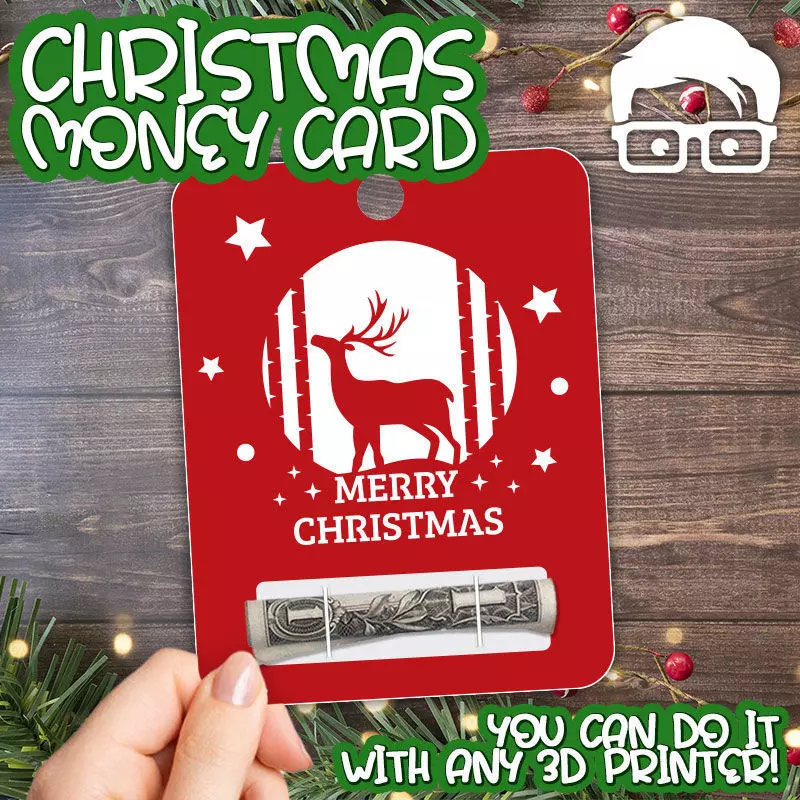 Christmas Money Card holder by AM-MEDIA gift Cash Teen gadget 3D print model_0
