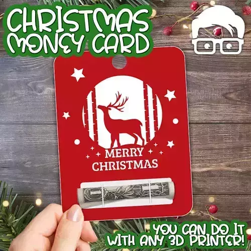 Christmas Money Card holder by AM-MEDIA gift Cash Teen gadget 3D print model