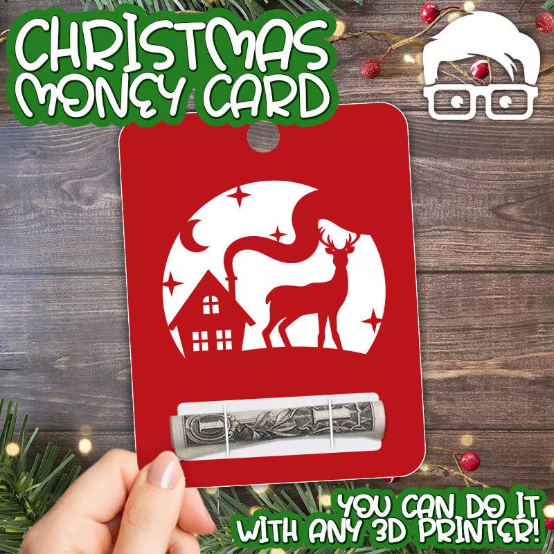 Christmas Money Card holder by AM-MEDIA gift Cash Teen gadget 3D print model_0