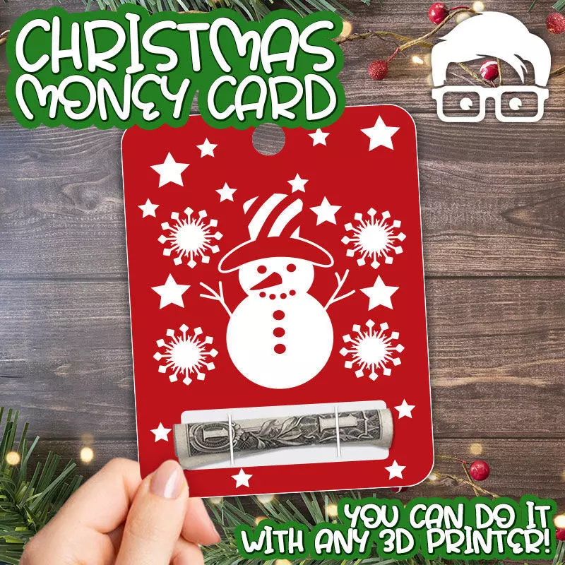 Christmas Money Card holder by AM-MEDIA gift Cash Teen gadget 3D print model_0